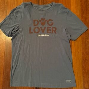 Life Is Good Dog Lover Tee - Slate Blue